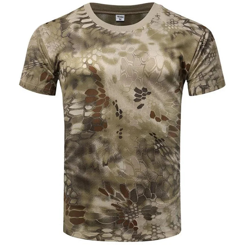 Summer Trend Personality Muscle Men's T-shirt 3D Printing Camouflage Short-sleeved Fashion Men's Tough O-neck Quick-drying Top