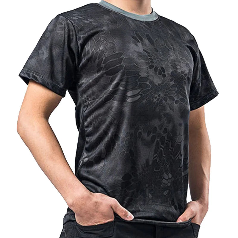 Summer Trend Personality Muscle Men's T-shirt 3D Printing Camouflage Short-sleeved Fashion Men's Tough O-neck Quick-drying Top