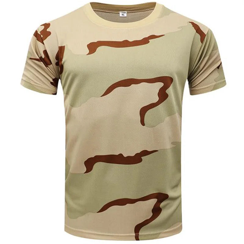 Summer Trend Personality Muscle Men's T-shirt 3D Printing Camouflage Short-sleeved Fashion Men's Tough O-neck Quick-drying Top