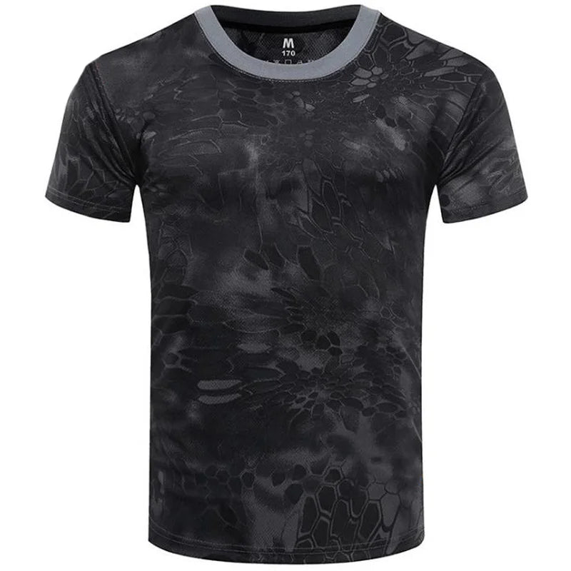 Summer Trend Personality Muscle Men's T-shirt 3D Printing Camouflage Short-sleeved Fashion Men's Tough O-neck Quick-drying Top