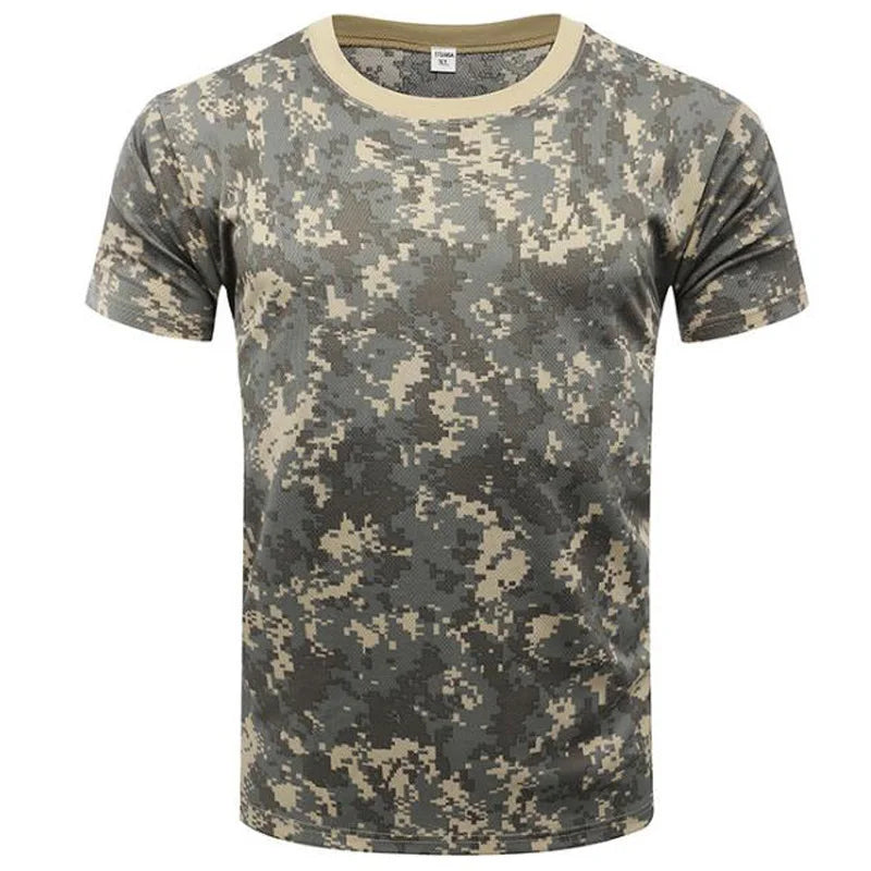 Summer Trend Personality Muscle Men's T-shirt 3D Printing Camouflage Short-sleeved Fashion Men's Tough O-neck Quick-drying Top