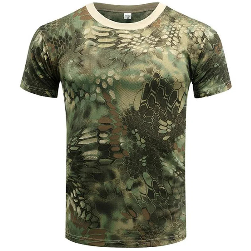 Summer Trend Personality Muscle Men's T-shirt 3D Printing Camouflage Short-sleeved Fashion Men's Tough O-neck Quick-drying Top